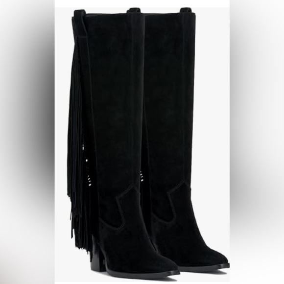 Vince Camuto Pelia Black Suede Knee-High Boots women size 9 NEW without box - Picture 1 of 16